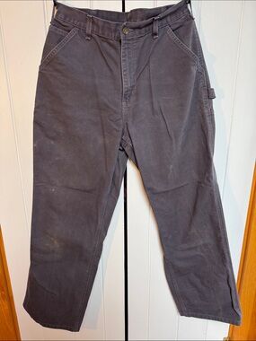 Carhartt Men's Work Pants - Dark Blue Slate Gray 34x32